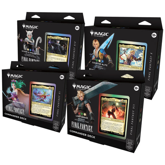 Magic the Gathering Final Fantasy Commander Deck Case Set of 4 - PRE-ORDER